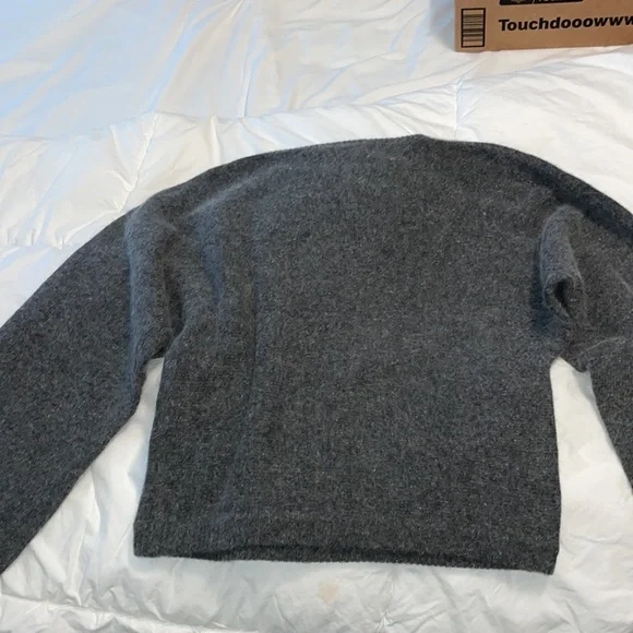 Christian Dior gray color block sweater full puff sleeve M angora
